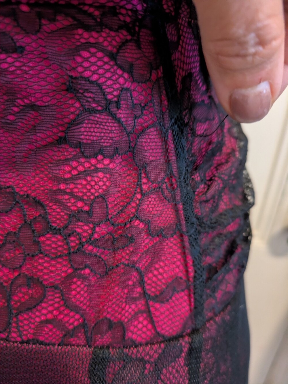 Vintage Betsey Johnson Lace-Overlay Midi Party Dress 90s Large Rare HTF - Picture 6 of 16